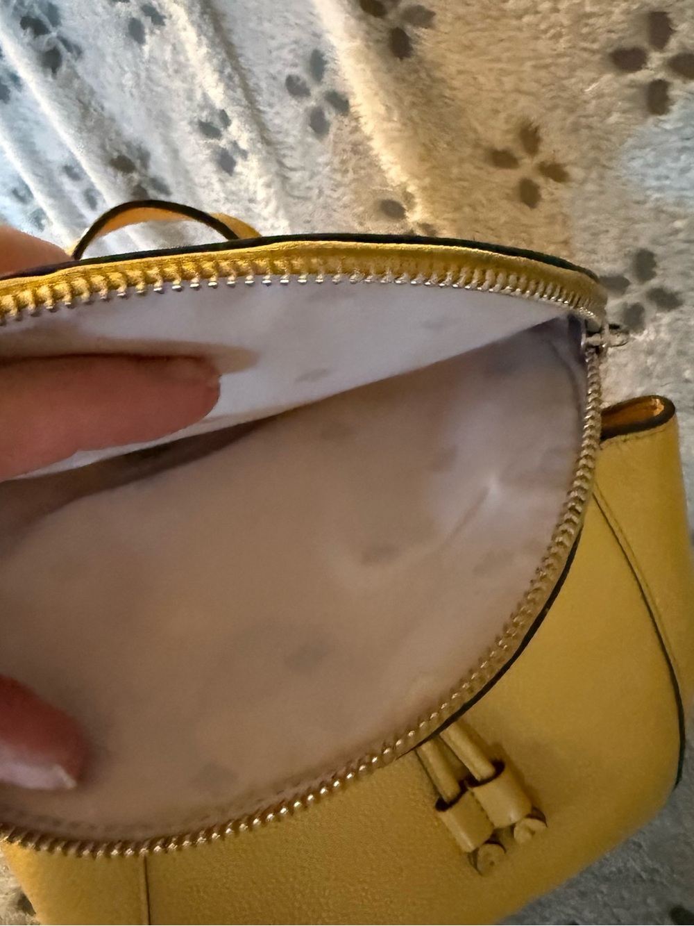 kate spade Yellow Pebbled Leather Drawstring Backpack - Picture 5 of 7